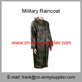 Wholesale Cheap China Army Woodland Camouflage Long Overcoat Style Military Raincoat
