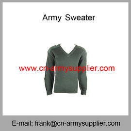 Wholesale Cheap China Army Green Wool Acrylic Military Police Sweater