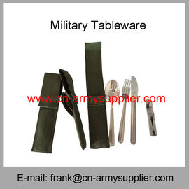Wholesale Cheap China Army Stainless Steel Military Police Fork Spoon Tableware