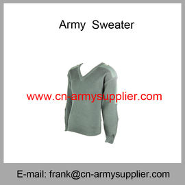 Wholesale Cheap China Army Green Wool Acrylic Polyester Police Military Sweater