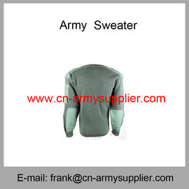 Wholesale Cheap China Army Green Wool Acrylic Polyester Police Military Sweater