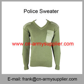 Wholesale Cheap China Military Wool Acrylic Polyester Army Green Police Sweater