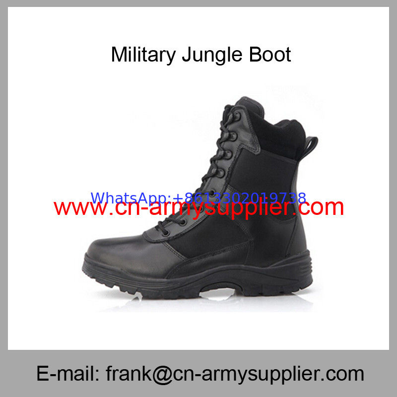 Wholesale Cheap China Black Leather Canvas Police Duty Jungle Tactical Boot