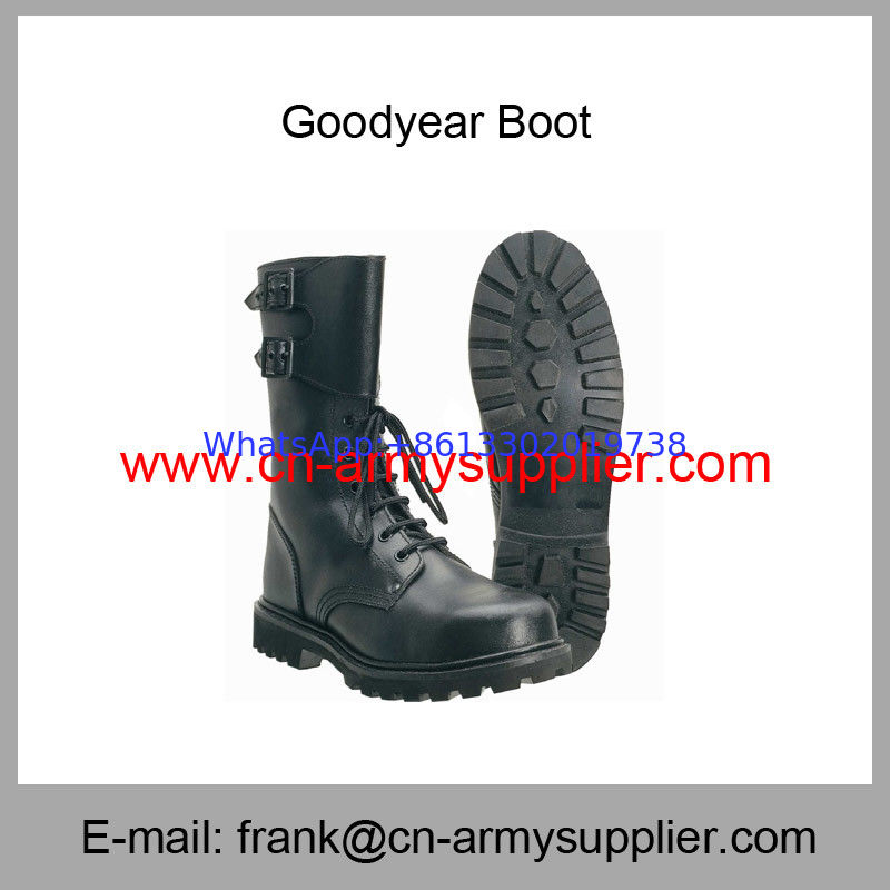 Wholesale Cheap China Black Army Full Leather Military Goodyear Combat Boot