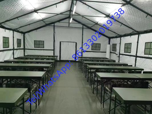 قطب 45 ملم حسب الجيش أو الشرطة الخيمة العسكرية مع مقاومة للرياح و PVC أرضية ورقة